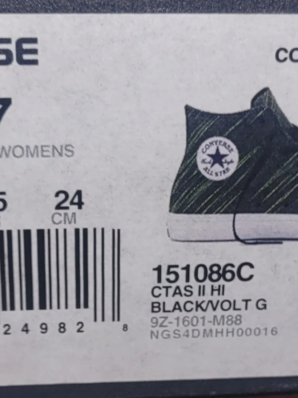 Converse Chuck Taylor All Star High Top Sneakers - Black & Neon Green Stripe